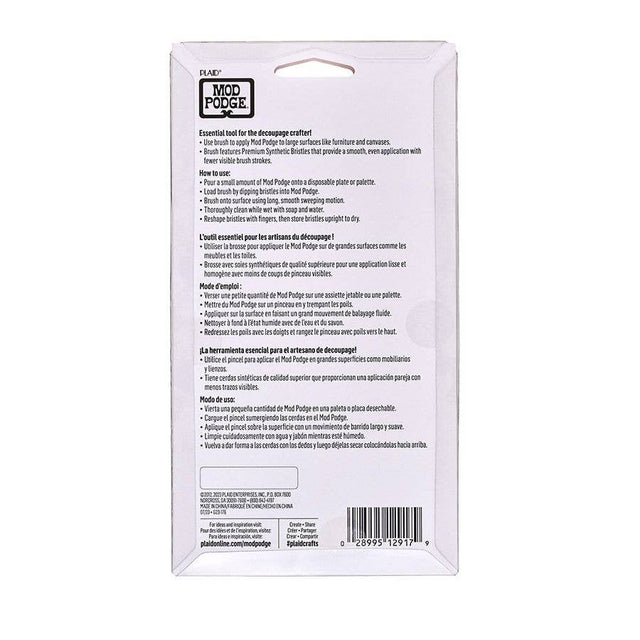 Mod Podge Large Decoupage Brush – 4" Premium Synthetic Flat Brush