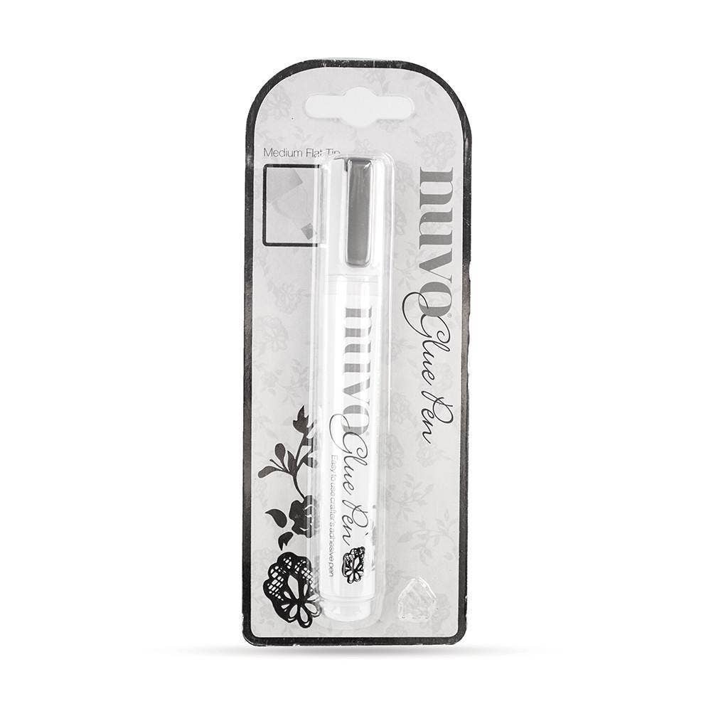 Nuvo Flat Tip Glue Pen – Medium, Clear-Drying Adhesive, Felt Nib Applicator