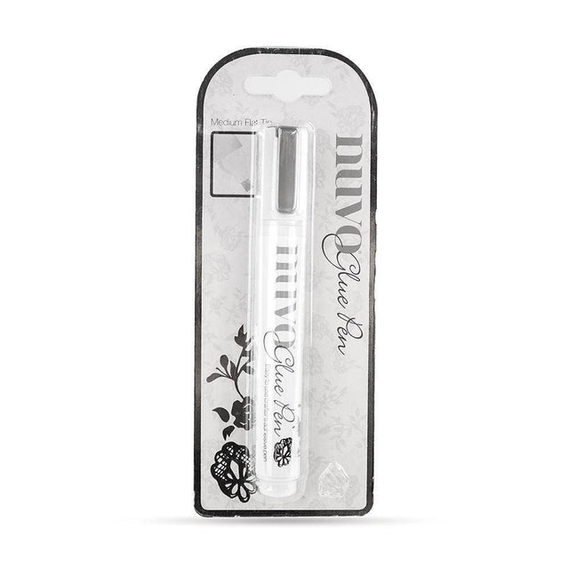 Nuvo Flat Tip Glue Pen – Medium, Clear-Drying Adhesive, Felt Nib Applicator