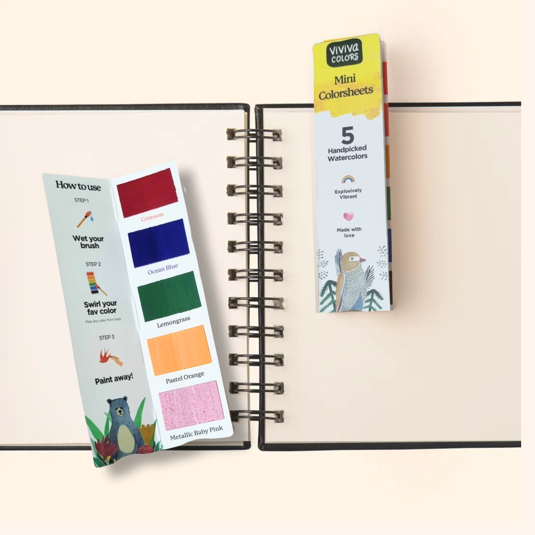Viviva Colors Mini Colorsheet, Portable Watercolor Palette for Journaling, Art Kits & Creative Projects