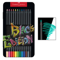 Black Edition Colored Pencils – Super Soft 12 Pack Gift Tin, by Faber-Castell