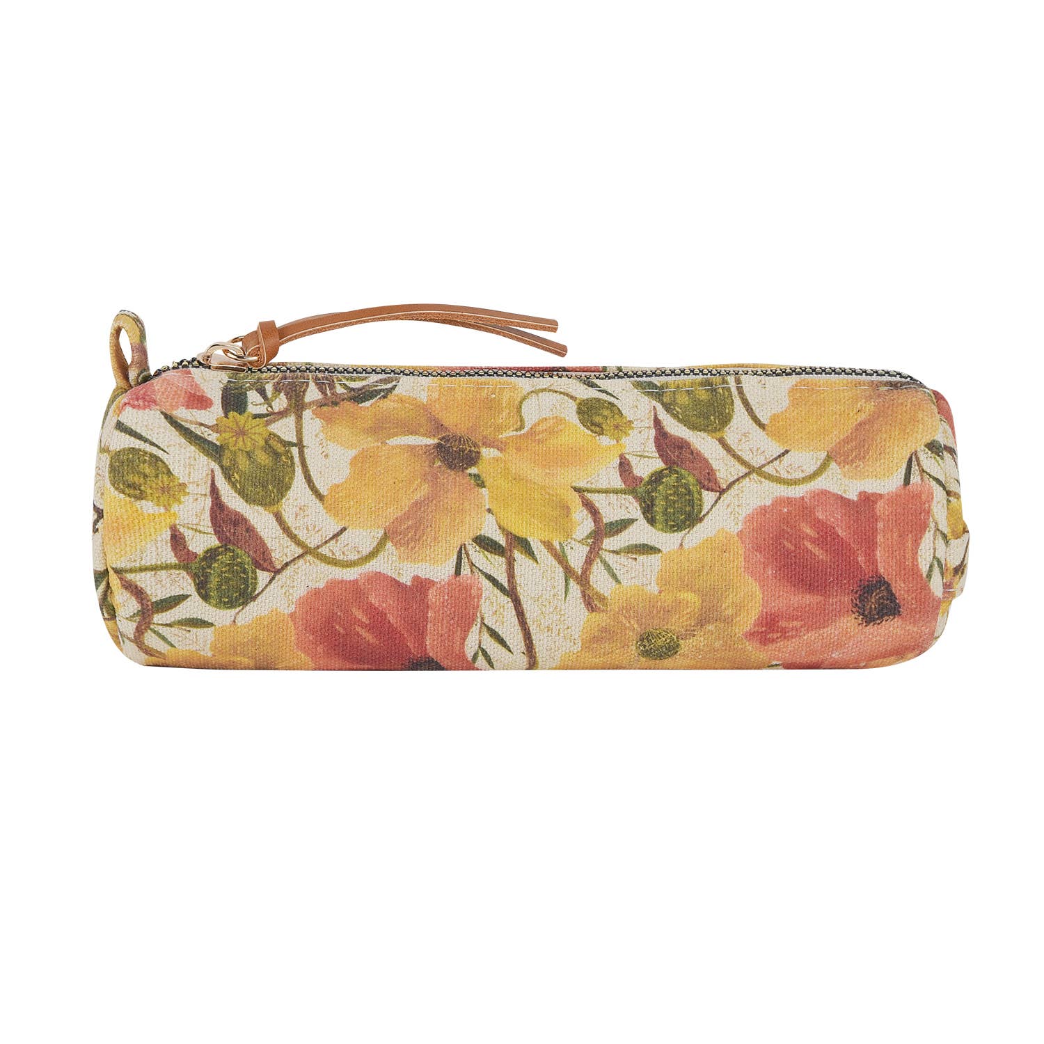 Pencil Pouch, Soft Petals – Floral Canvas Zipper Pencil Case, BV by Bruno Visconti