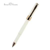 White Ballpoint Pen (Single Pen) – Soft Touch 0.5mm Black Ink, BV by Bruno Visconti Monaco