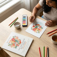 Meditative Art Book – 16 Pages Guided Creative Ritual Coloring & Reflection Workbook