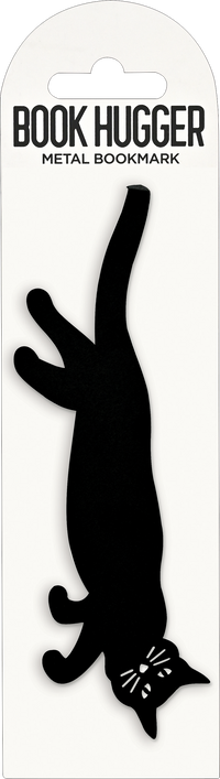 Curious Cat Hanging Metal Bookmark – Black Cat Book Page Marker Gift