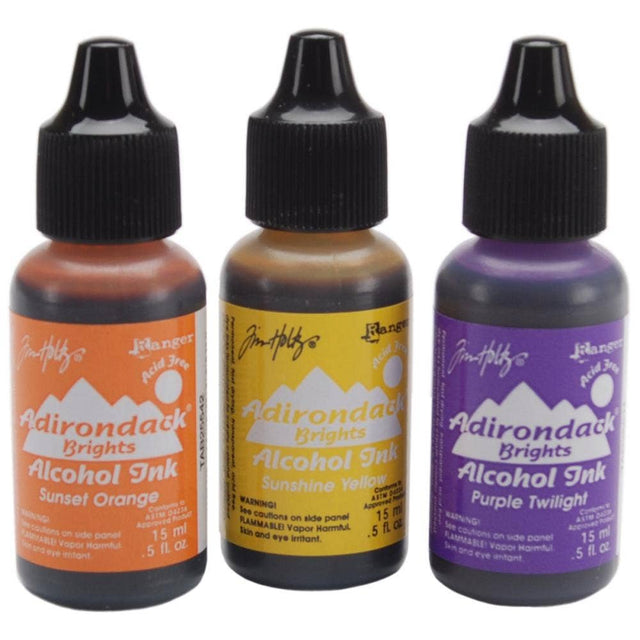 Tim Holtz Alcohol Ink Set – 3 Colors- Multiple Variations (0.5 oz Bottles, Dye-Based, Multi-Surface)