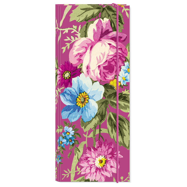 Notefolio with Pen Timeless Treasures Pink Floral by Punch Studio, Hardcover Folio with Notepad, Sticky Notes & Ballpoint Pen