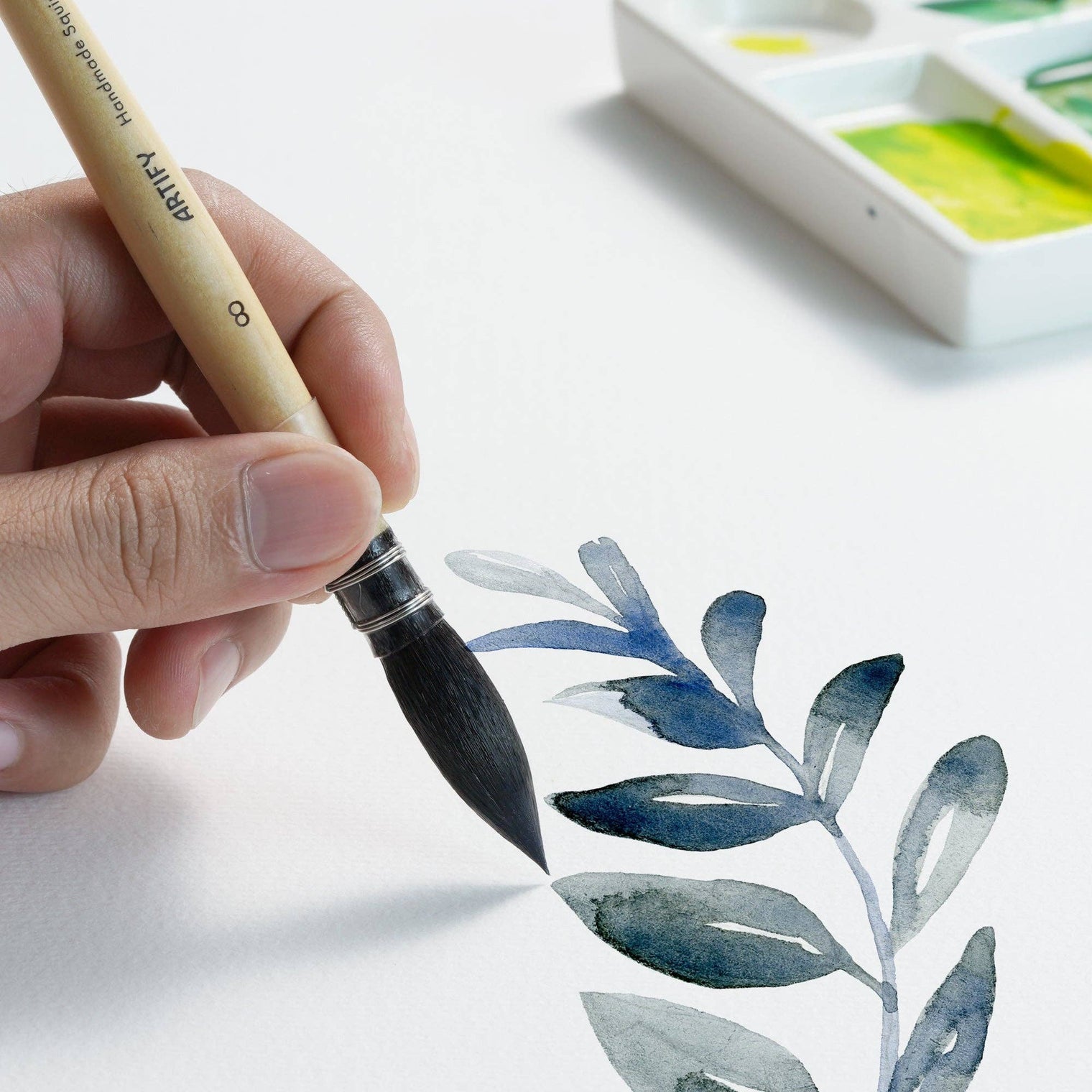 ARTIFY Professional Squirrel Hair Watercolor Brush Set – Sizes 0, 2, 4