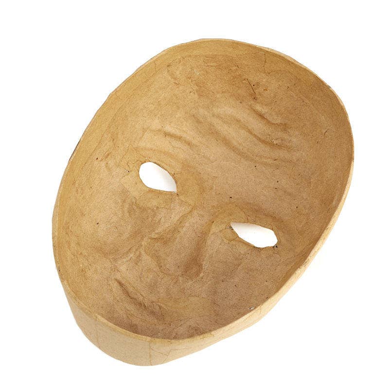 Paper Mache Blank Face Mask – 8" DIY Craft & Expression Mask