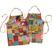Kantha Apron – Reversible Cotton Kitchen Apron with Pockets, Primitives by Kathy