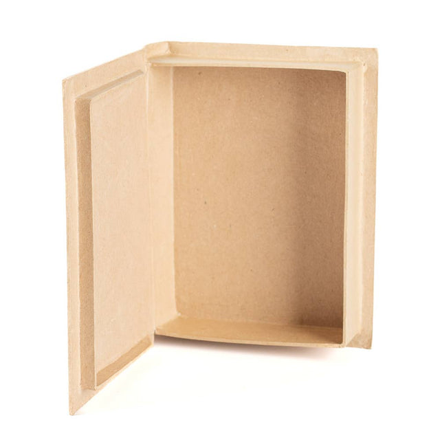 Paper Mache Book Shape Box – 7-3/4" x 6" x 1-3/4" (DIY Gift & Storage Box)