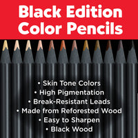 Black Edition Color Pencils, Skin Tones – 12 Count Super Soft Colored Pencil Set, Faber-Castell