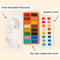 Spring Pans Watercolor Set – 16 Colors (Eco-Friendly, Handcrafted), by Viviva Colors