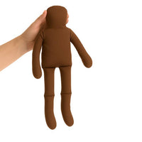 18" Pre-Stuffed Brown Muslin Doll Body, Soft Fabric Craft Base for Handmade & Comfort Dolls