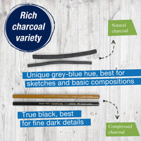 7-Piece Professional Charcoal Sketch Set for Drawing, by Faber-Castell