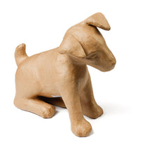 Paper Mache Puppy Dog Figurine – Unfinished DIY Craft Base (11" x 10")