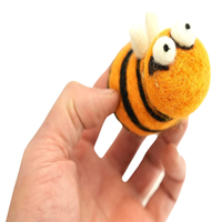 DIY Needle Felting Kit, Bee and Ladybug – Beginner Wool Craft Set by Woolbuddy