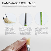 ARTIFY 15-Piece Oil Paint Brush Set – Pure Hog Bristle Brushes for Professional Oil Painting (Long Handle))