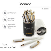 White Ballpoint Pen (Single Pen) – Soft Touch 0.5mm Black Ink, BV by Bruno Visconti Monaco