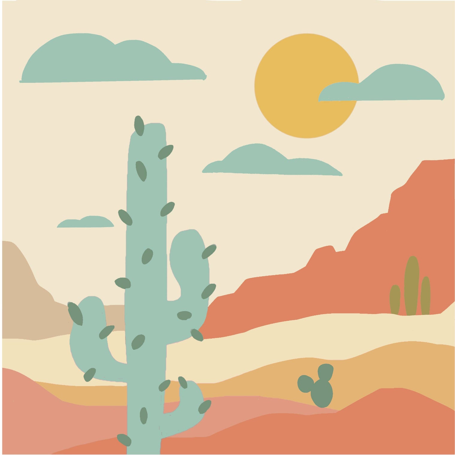 Zen Desert Meditative Paint by Number Kit – Easel Gift Set, Breathe People