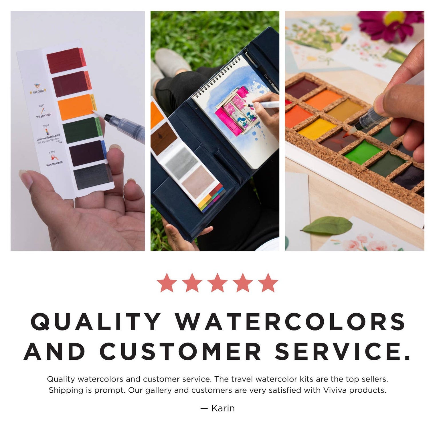 Viviva Colors Mini Colorsheet, Portable Watercolor Palette for Journaling, Art Kits & Creative Projects