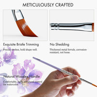 ARTIFY 9-Piece Travel Watercolor Brush Set – Multi-Shape Portable Brushes for Artists