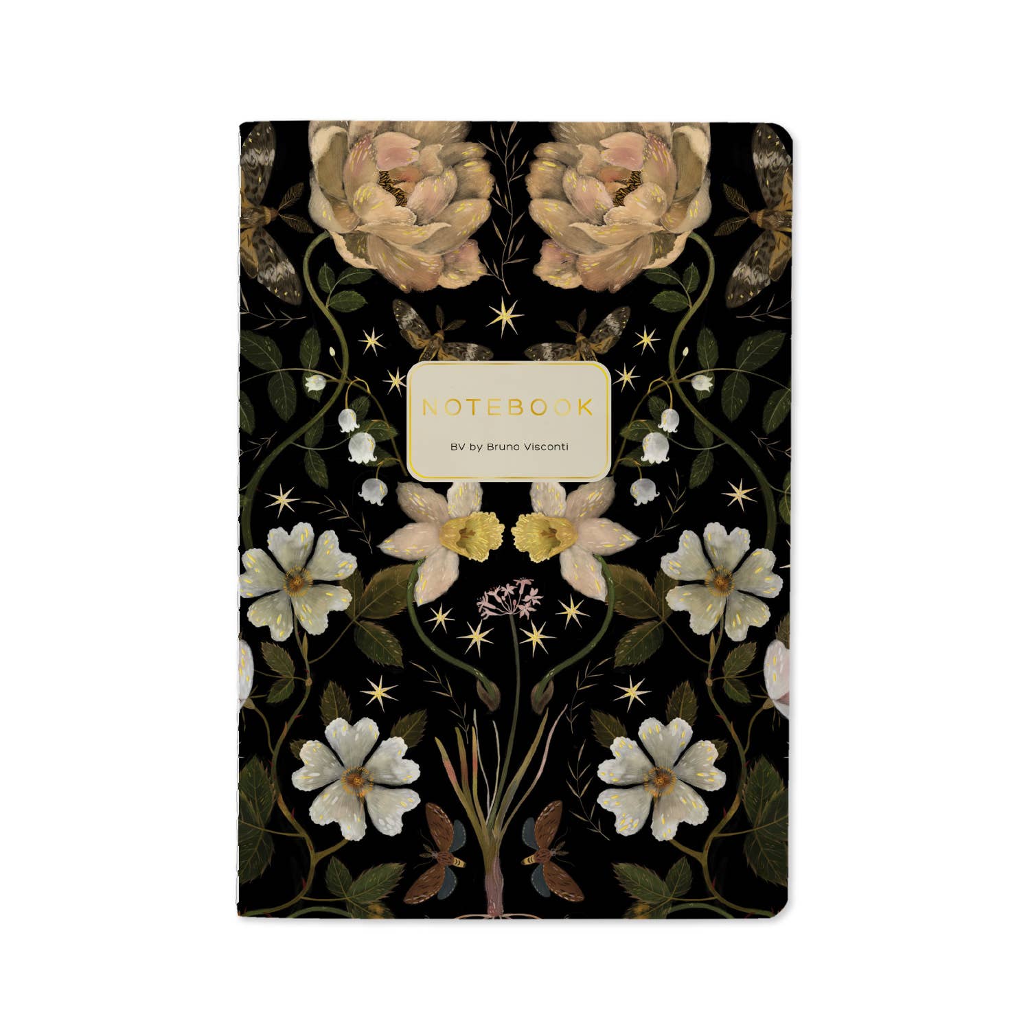 Night Garden Notebook – Ruled Journal 8.27 x 5.83 in, 40 Pages, BV by Bruno Visconti