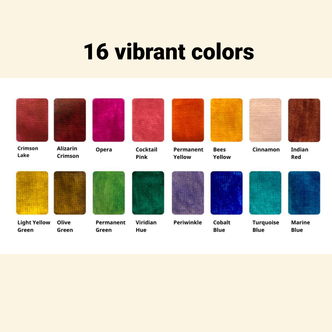Spring Pans Watercolor Set – 16 Colors (Eco-Friendly, Handcrafted), by Viviva Colors