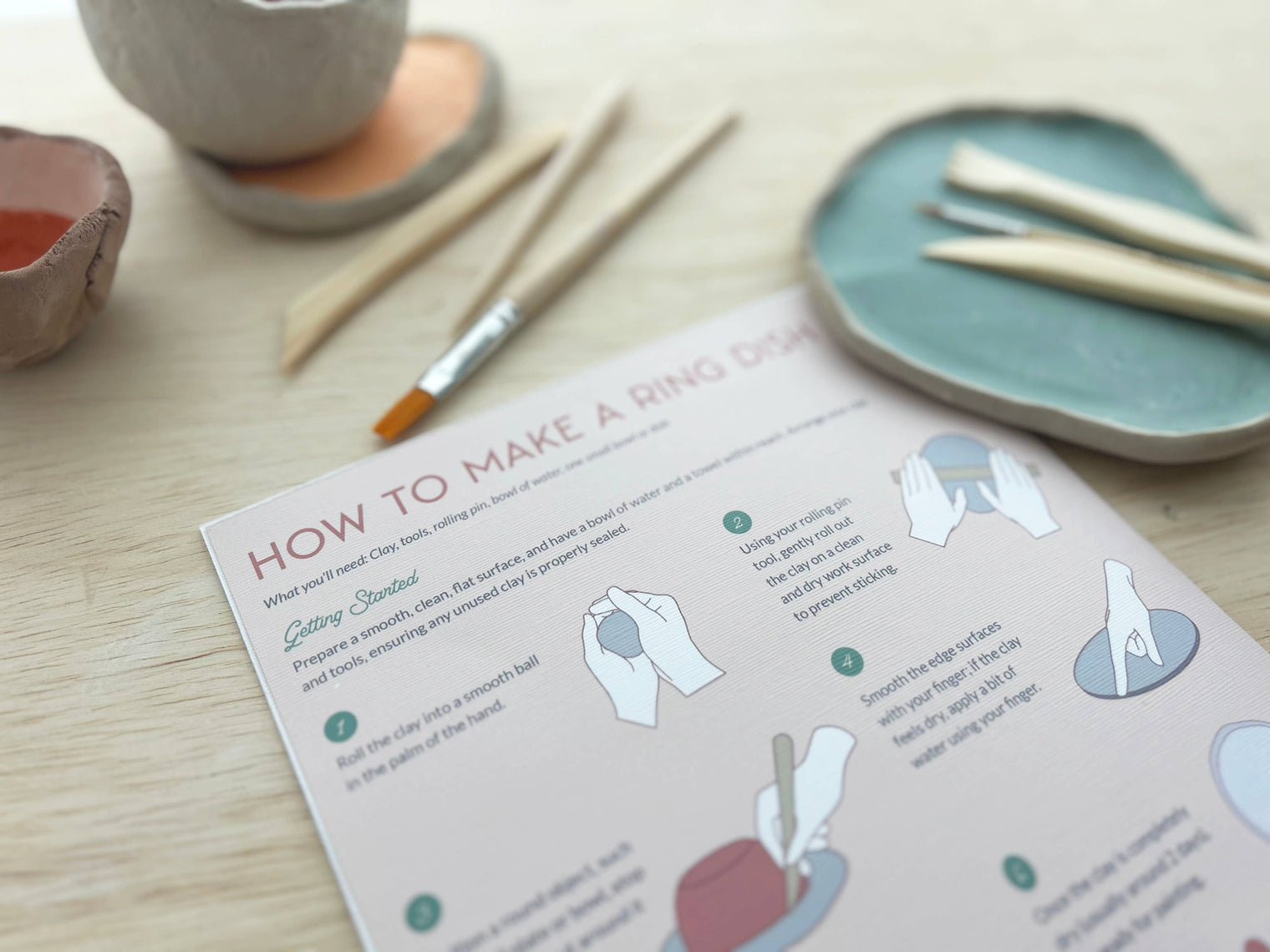 Meditative Art Clay Kit – Self-Care Air Dry Clay Set with Guided Meditations, Breathe People