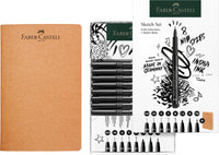 Pitt Artist Pen & Sketchbook Gift Set – 8 Pens + 40-Page Sketchbook, by Faber-Castell
