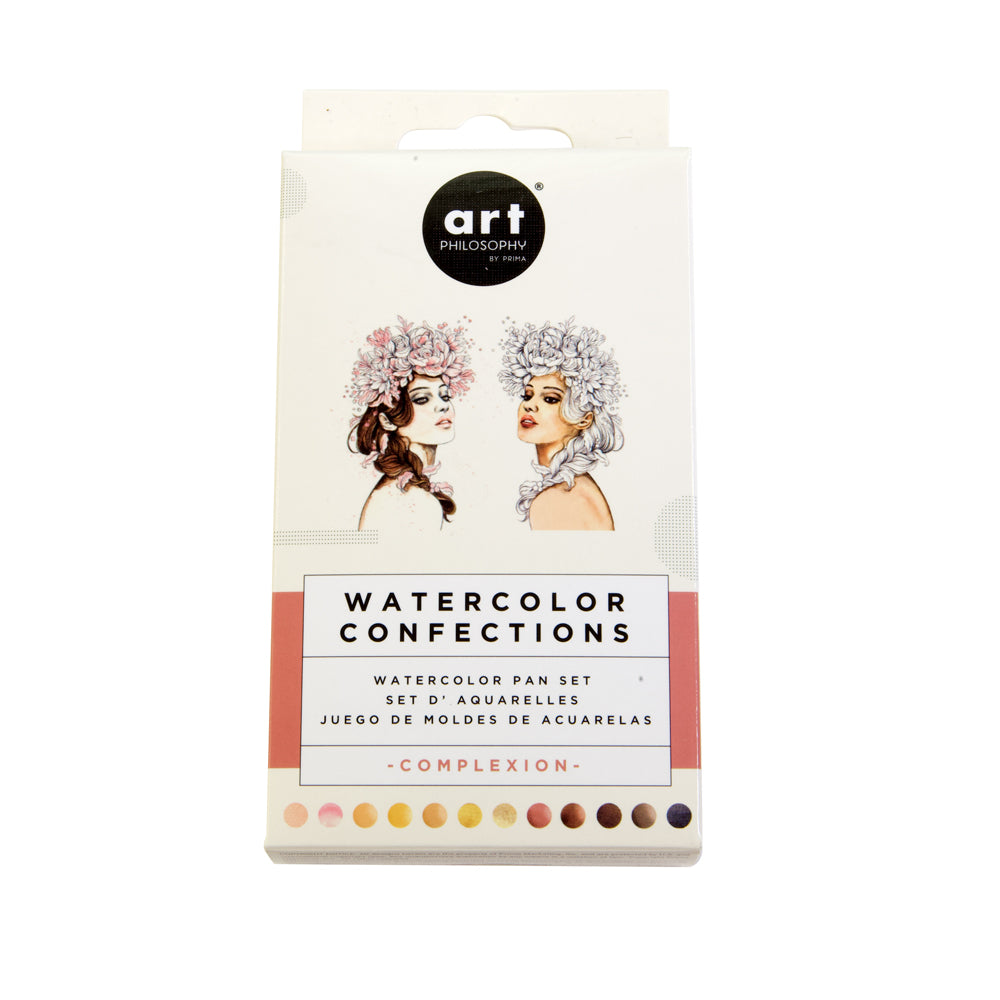 Art Philosophy Watercolor Confections – Complexion Watercolor Paint Set (12 Colors Tin)