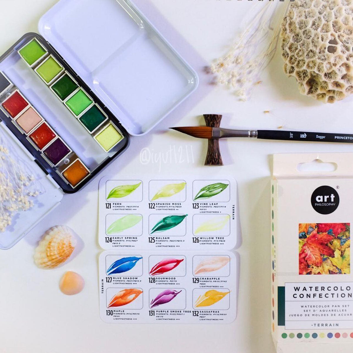 Art Philosophy Watercolor Confections – Terrain Watercolor Paint Set (12 Colors Tin)