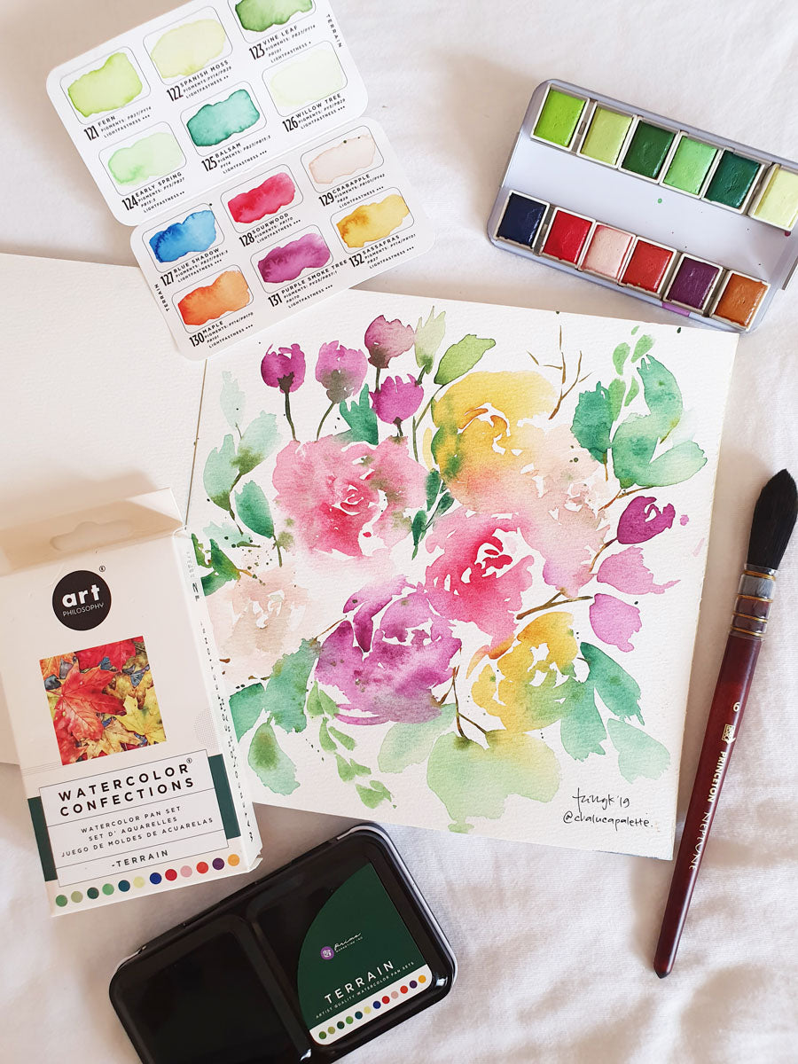 Art Philosophy Watercolor Confections – Terrain Watercolor Paint Set (12 Colors Tin)