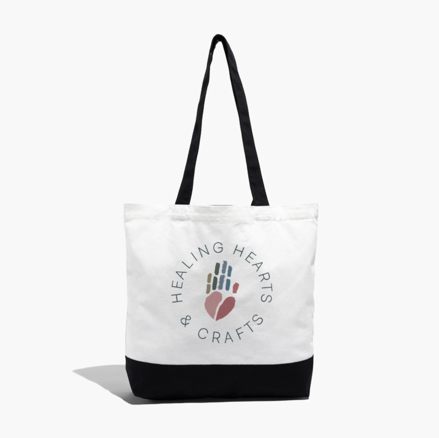 Healing Hearts & Crafts Large Cotton Canvas Tote Bag - Large Reusable Everyday Tote for Books, Art Supplies, Journaling, Groceries & Shopping
