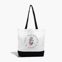 Healing Hearts & Crafts Large Cotton Canvas Tote Bag - Large Reusable Everyday Tote for Books, Art Supplies, Journaling, Groceries & Shopping