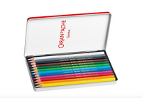 Caran d’Ache Set of 12 SWISSCOLOR Water-Soluble Pencils – Colored Pencil Set in Metal Box