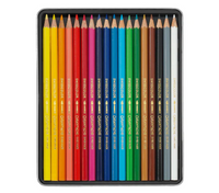 Caran d’Ache Set of 18 SWISSCOLOR Water-Soluble Colored Pencils – Assorted Colors