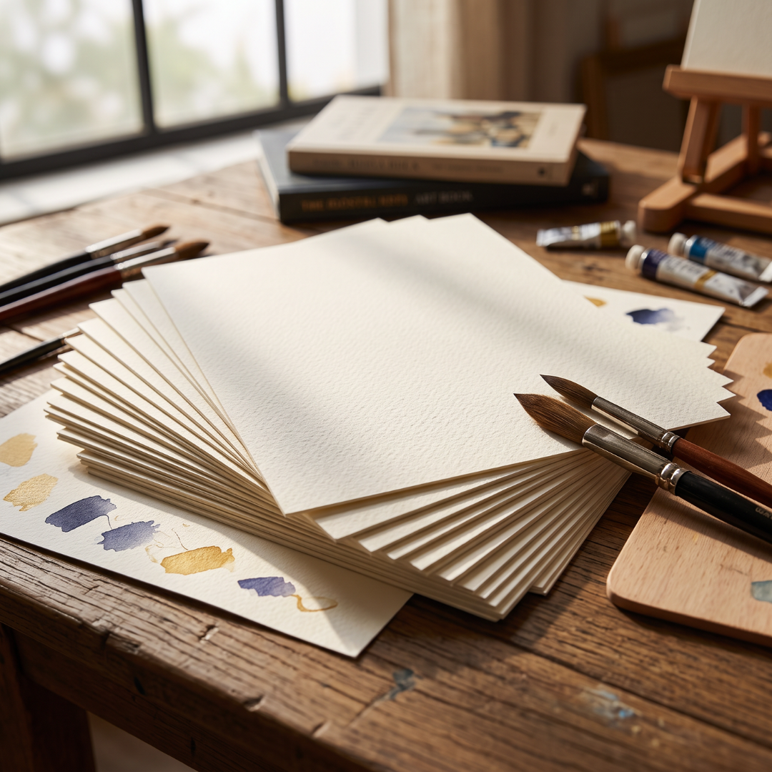 Healing Hearts & Crafts 300 GSM Cold Pressed 100% Cotton Watercolor Paper, 8.5 x 11 in, 25 Sheets