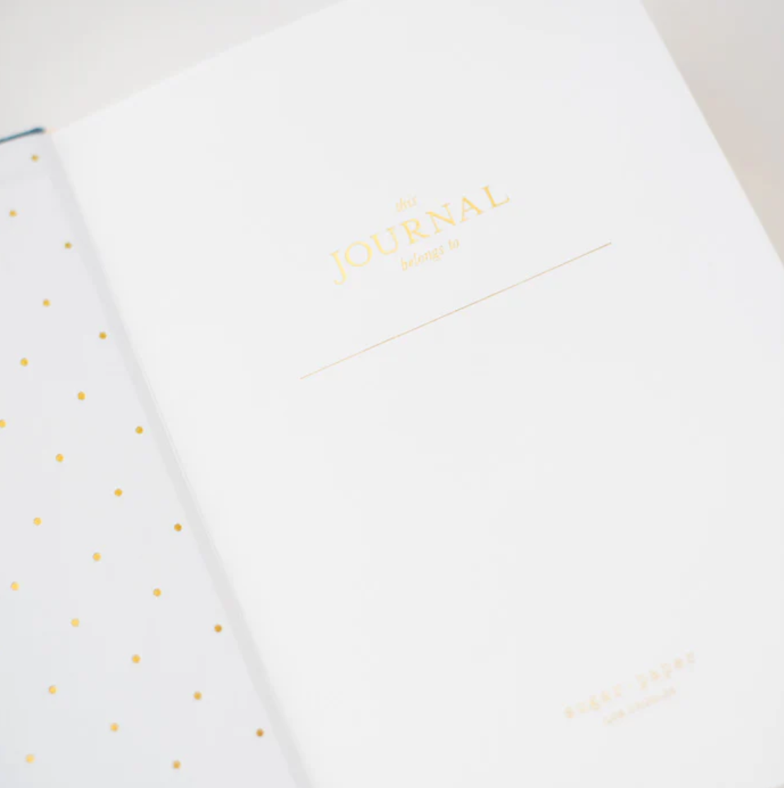 Tailored Journal, Chambray – Hardcover Lined Notebook with Gold Foil Interior & Ribbon Bookmark