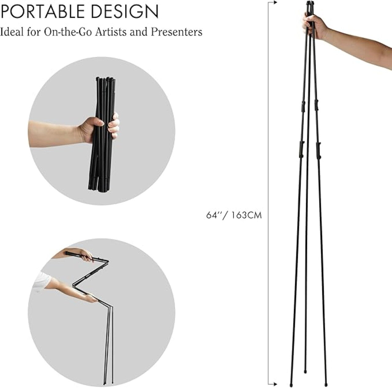 64" Sign Easel Stand – Portable Tripod Display for Signs, Posters & Canvas, by Artify