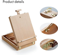 Adjustable Beechwood Tabletop Easel Box – Portable Wooden Sketch Box Easel, by Artify