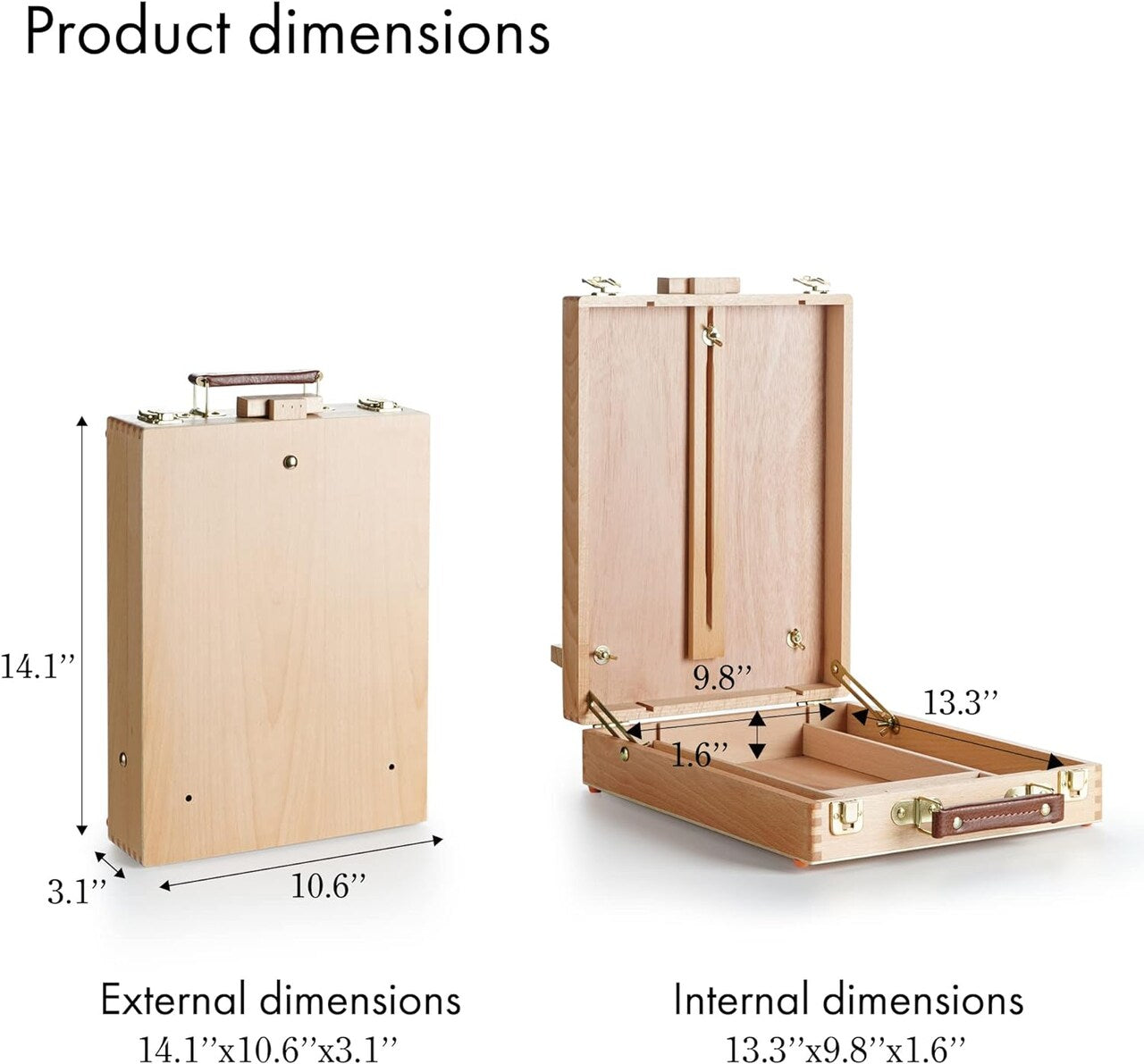 Adjustable Beechwood Tabletop Easel Box – Portable Wooden Sketch Box Easel, by Artify