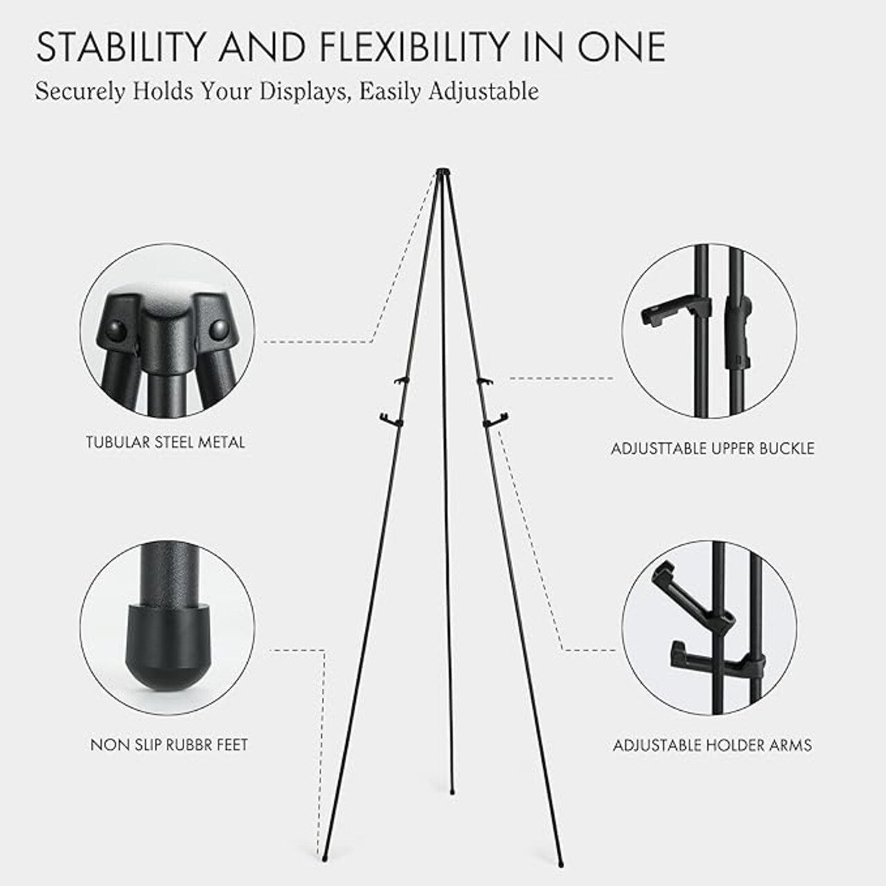 64" Sign Easel Stand – Portable Tripod Display for Signs, Posters & Canvas, by Artify
