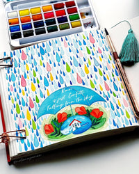 Art Philosophy Watercolor Confetti Set – 24 Color Watercolor Paint Tin with Brush