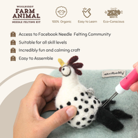 DIY Needle Felting Farm Collection Kit – 6 Farm Animal Craft Kit by Woolbuddy