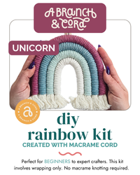 A Branch & Cord DIY Macrame Rainbow Kit, Sunset– Beginner Craft Kit with Materials