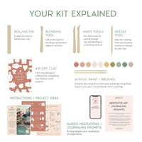 Meditative Art Clay Kit – Self-Care Air Dry Clay Set with Guided Meditations, Breathe People