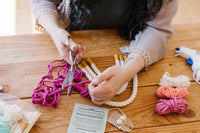 A Branch & Cord DIY Macrame Rainbow Kit, Sunset– Beginner Craft Kit with Materials