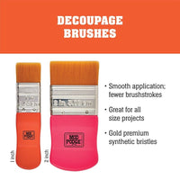 Mod Podge Decoupage Brush Set – 2 Piece (1" & 2" Synthetic Brushes)