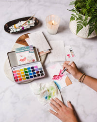 Painted Pups Watercolor Painting Kit – Portable Art Set with Water Brush & Tin Case